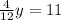 \frac{4}{12} y= 11\\