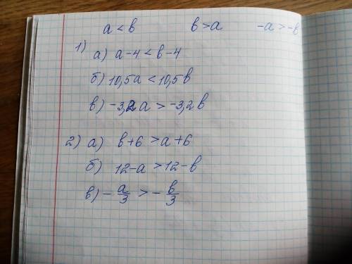 решите Известно, что а меньше б. Поставте вместо * знак больше или меньше так, чтобы получилось верн