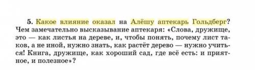 Какое влияние оказал на Алёшу аптекарь Гольдберг?