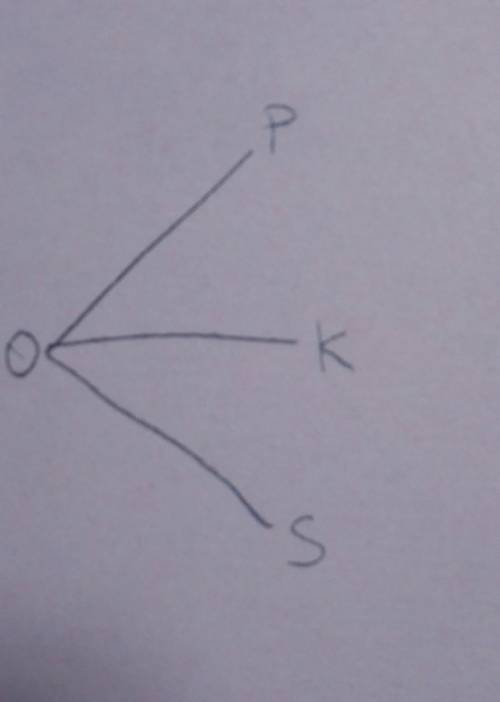начертите лучи OP, OK, OS. На сколько частей разделяют плоскостьэти лучи? Запишите все получившиеся