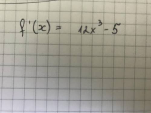 Знайдіть похідну функції f(x) =3x⁴-5x+8