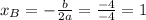 x_{B} =-\frac{b}{2a} =\frac{-4}{-4} =1