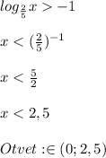 log_{\frac{2}{5}}x-1\\\\x