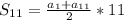 S_{11} = \frac{a_{1}+a_{11}}{2}*11