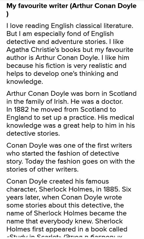 Questions When was Sir Arthur Conan Doyle born? What kind of stories did he write? Where can we find