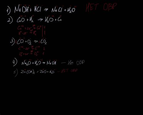 2. Укажите уравнения окислительно-восстановительных реакций. А. NaOH + HCl = H2O + NaCl Б. CuO + H2