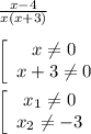 \frac{x-4}{x(x+3)} \\\\\left[\begin{array}{ccc}x\neq0 \\x+3\neq0 \end{array}\right\\\\\left[\begin{array}{ccc}x_{1}\neq0 \\x_{2}\neq -3 \end{array}\right