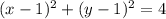 (x-1)^{2}+(y-1)^{2} =4