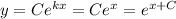 y=Ce^{kx}=Ce^x=e^{x+C}