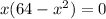 x(64 - {x}^{2}) = 0