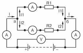 На схемі малюнка електричного кола зобразіть ампиметр и вольтметр