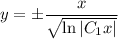 y =\pm\dfrac{x}{\sqrt{\ln |C_{1}x|} }