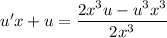 u'x + u = \dfrac{2x^{3}u - u^{3}x^{3}}{2x^{3}}