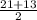 \frac{21+13}{2}