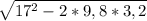 \sqrt{17^2 - 2*9,8*3,2}