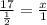 \frac{17}{ \frac{1}{2} } = \frac{x}{1}