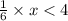 \frac{1}{6} \times x < 4