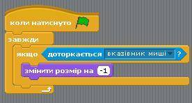 Как в скретч 2 вбить команду коту чтобы он уменьшился если до него дотронулся указатель мыши ?