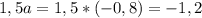 1,5a=1,5*(-0,8)=-1,2