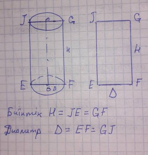Цилиндрдің осьтік қимасының ауданы 24см^2 , биіктігі 15 см ге тең. Цилиндрдің бүйір бетінің ауданын