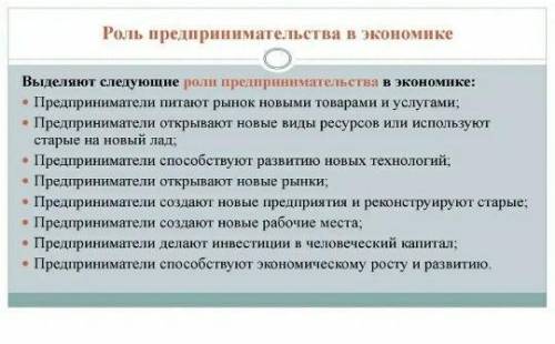 Объяснять роль предпринимательства в рыночной экономике. Обосновывать актуальность организации конкр