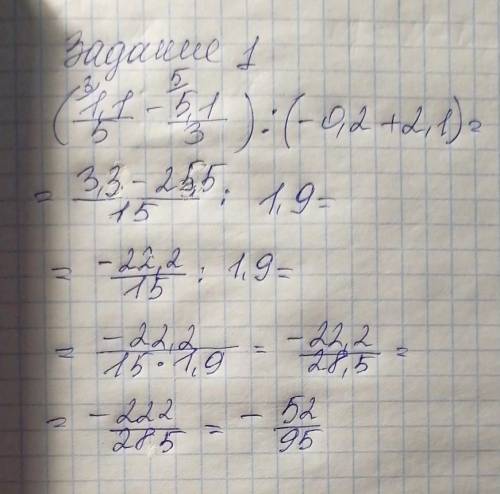 Решите класс Вариант 1 1. Найдите значение выражения – 5 ) : ( - 0,2 + 2,1). 2. В саду яблонь было