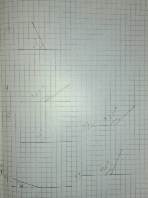 4Начерти углы в тетради. Назови их. Выпиши названиятупых угЛОВ.)65°145°90° )15°115°135°Помагите у ме