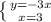 \left \{ {{y=-3x} \atop {x=3}} \right.