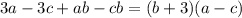 3a-3c+ab-cb = (b+3)(a-c)