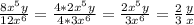 \frac{8x^5y}{12x^6} =\frac{4 *2x^5y}{4*3x^6} =\frac{2x^5y}{3x^6}=\frac{2}{3}\frac{y}{x}