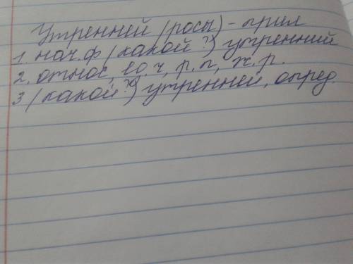 Разбор как часть речи прилагательного утренней(росы)