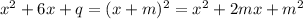 x^2+6x+q=(x+m)^2=x^2+2mx+m^2