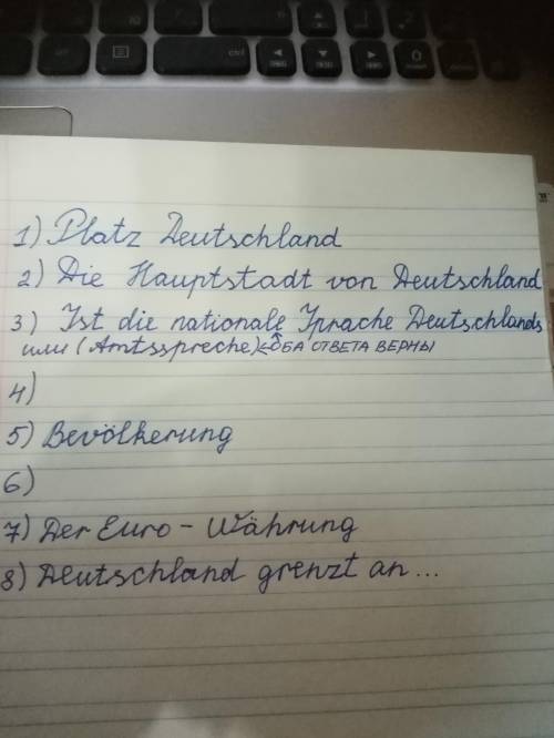 Wie heißen die Informationen über Deutschland mit einem Wort? Schreibe1) 357.022 Quadratkilometer -2