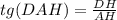 tg(DAH)= \frac{DH}{AH}