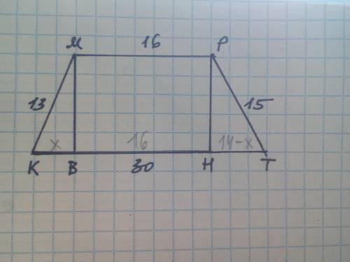 Многочленів балов Знайдіть площу трапеції, основи якої дорівнюють 16 см і 30 см, а бічні сторони -