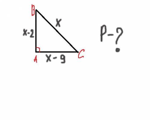 Гіпотенуза прямокутного трикутника більша від одного з катетів на 2 см , а другого на 9 см.знайдіть