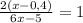 \frac{2(x-0,4)}{6x-5}=1