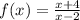 f(x)=\frac{x+4}{x-2}