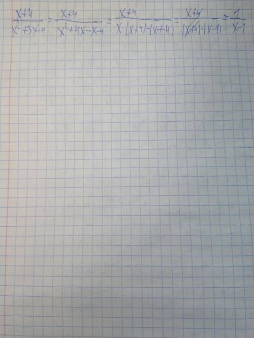 Cкоротіть дріб {x+4}{x^{2} +3x-4}