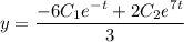 y=\dfrac{-6C_1e^{-t}+2C_2e^{7t}}{3}