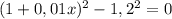 (1+0,01x)^2-1,2^2=0