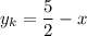 y_k=\dfrac{5}{2}-x