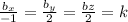 \frac{b_x}{-1} =\frac{b_y}{2} = \frac{bz}{2}= k