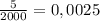 \frac{5}{2 000} = 0,0025