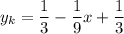 y_k=\dfrac{1}{3}-\dfrac{1}{9}x+\dfrac{1}{3}