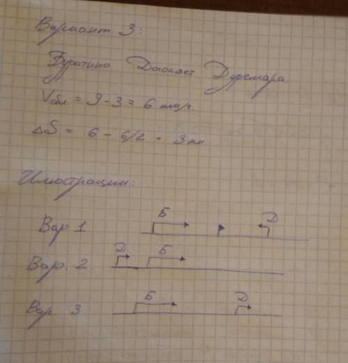 Буратино едет на самокате со скоростью 150 метров в минуту, а Дуремар идёт пешком со скоростью 3 км/