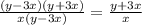 \frac{(y-3x)(y+3x)}{x(y-3x)} = \frac{y+3x}{x}