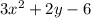 3x^{2} + 2y -6