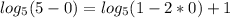 log_5(5-0)=log_5(1-2*0)+1