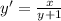 y'=\frac{x}{y+1}